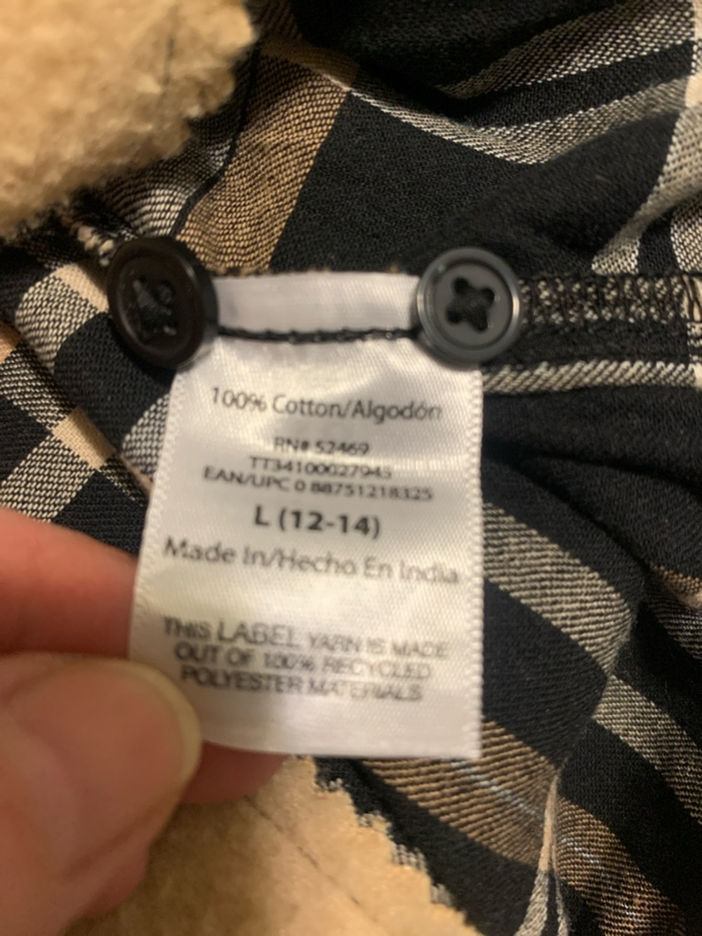 Upcycled Graphic Swestshirt Combined with a Men’s Plaid  Shirt - Picture 8 of 11